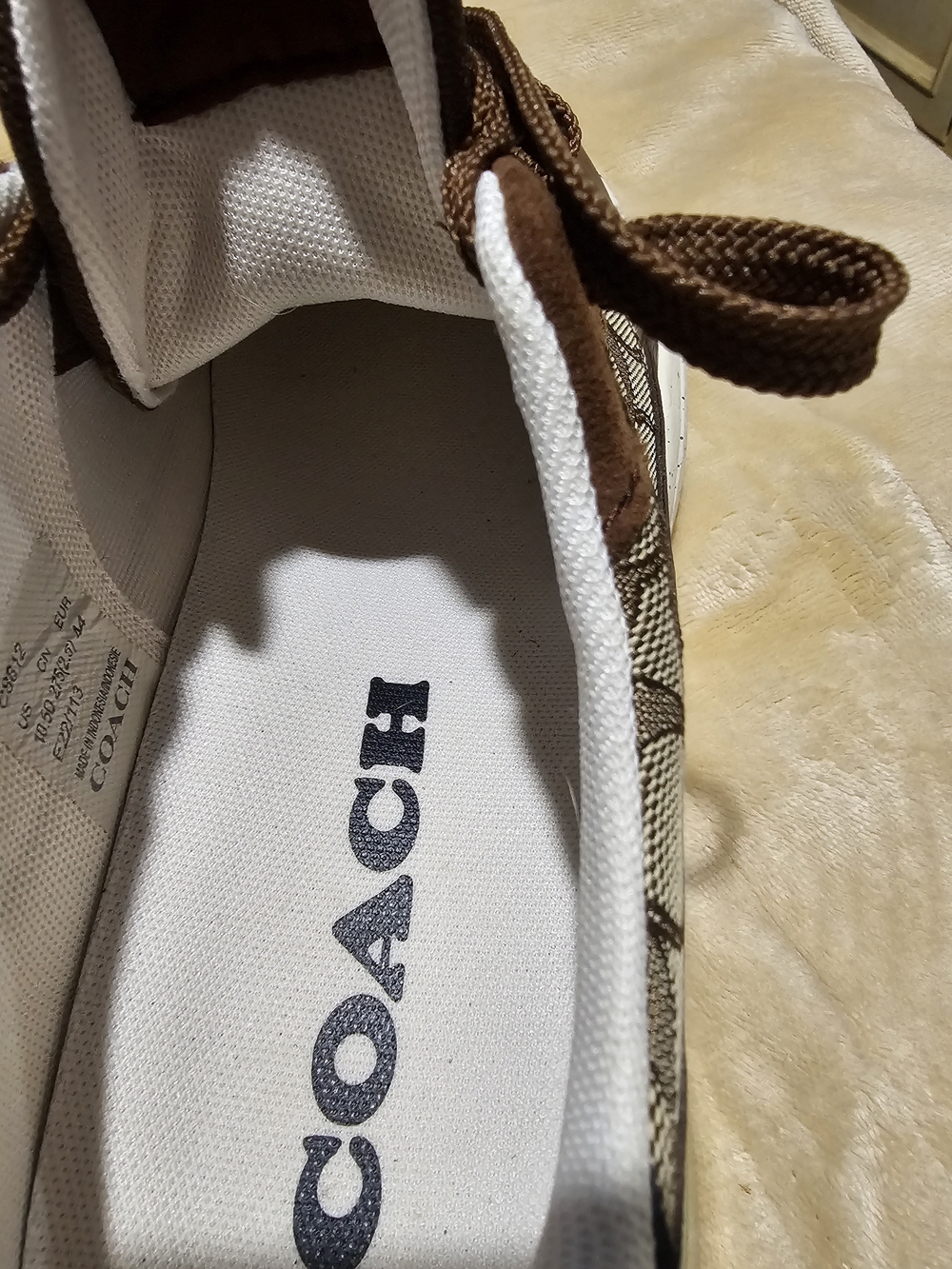 Coach Brown and Beige Signature Logo Men’s Athletic Sneakers - Picture 6 of 11